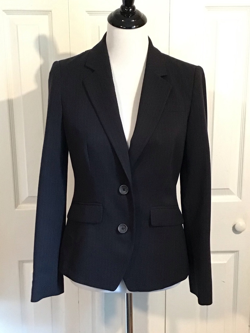 Banana Republic Navy Suit Jacket Pin Stripe Womens 4